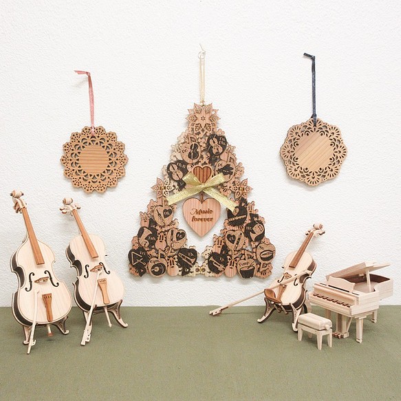 【クリスマス限定set】すぎのタペストリーツリー＆ひのきの楽器どれかおひとつ 1枚目の画像