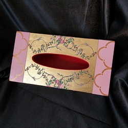 蝶古巴特貴族金箔面紙盒(原木) 第1張的照片