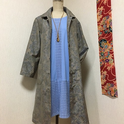 着物リメイク 大島紬のコート(送料無料) コート・ジャケット アトリエ