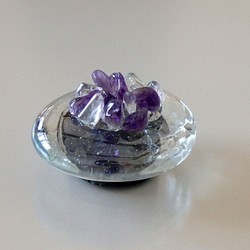 「M様　専用ページ」紫水晶と水晶のグラスマグネット　3個セット　　送料無料 1枚目の画像