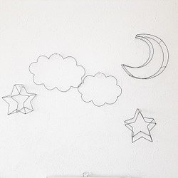 ☆ワイヤーで作った月、星、雲のセット☆ 1枚目の画像