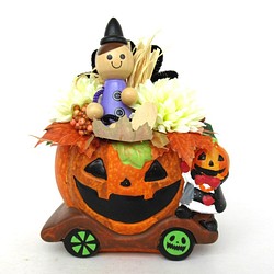 ハロウィンかぼちゃの汽車飾り　大21-2 1枚目の画像