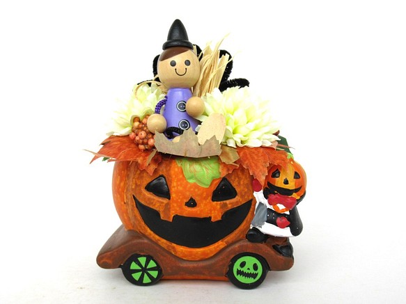ハロウィンかぼちゃの汽車飾り　大21-2 1枚目の画像