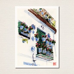 水彩画ポストカード10枚セット〈花咲く風景1〉 1枚目の画像