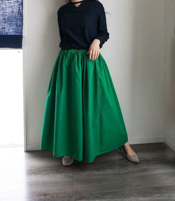 ロングスカート 緑 新作 - スカート