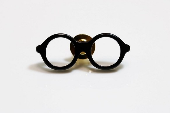メガネラぺルピン（丸メガネ、Sサイズ、長針、黒） 1枚目の画像