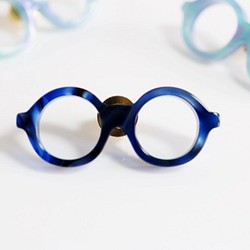 メガネラぺルピン（丸メガネ、Mサイズ、長針、青） 1枚目の画像