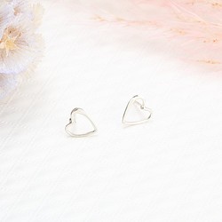 鏤空 裸感 愛心 一對 s925 純銀 耳環 耳夾 生日 情人節 禮物 第1張的照片