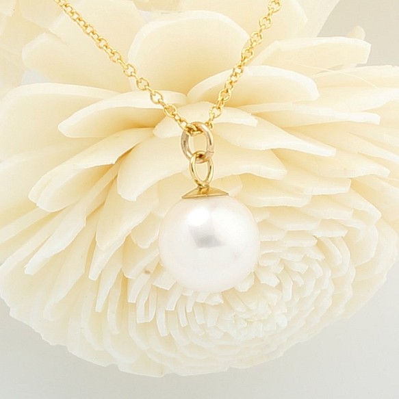14KGF包金 白色 Pearl 淡水珍珠 項鍊 第1張的照片