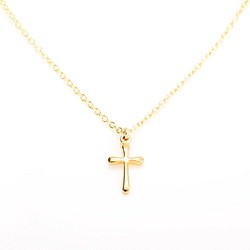 簡約十字架 Cross クロス 14KGF 包金 項鍊 第1張的照片