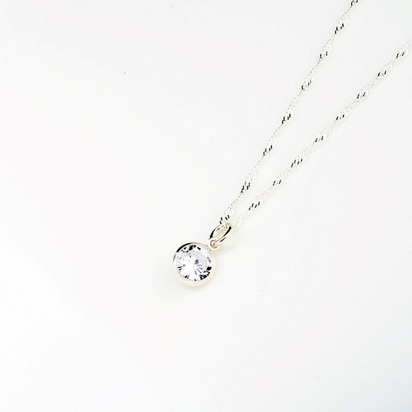 單鑽 6mm 瑞士鑽石/鋯石 八心八箭 s925 純銀 項鍊 情人節 禮物 第1張的照片