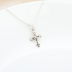 鳶尾花 哥德十字架 Cross 925 純銀 項鍊 生日 聖誕 情人節 禮物 第1張的照片