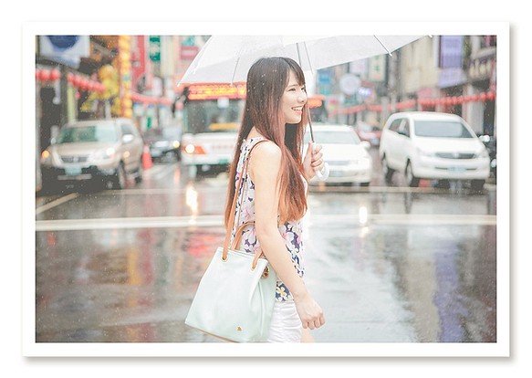 CLM巾着bag_skyカラー台湾の手作り。 1枚目の画像