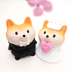 愉快的婚禮Shiba Inu小雕象婚禮小雕象 第1張的照片