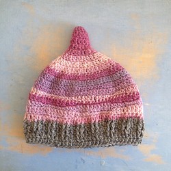ピンクの波　とんがり帽子　LL 1枚目の画像