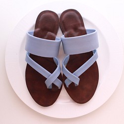 [残りわずか！]  re-born sandals ver.mizu-iro /フラットサンダル　水色 1枚目の画像