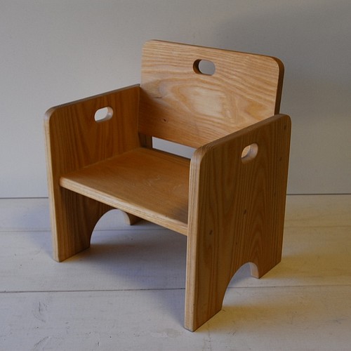 天然木 カヤ シンプル 椅子 手造り 一点物 - イス