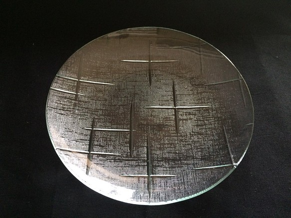 昭和型ガラス「かすり」円形皿　小（Φ120mm） 1枚目の画像