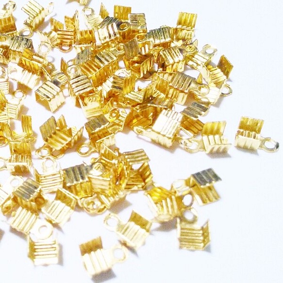 35個 73％以上節約 激安通販専門店 カシメ エンドパーツ ゴールド7×3.5mm とめ金具