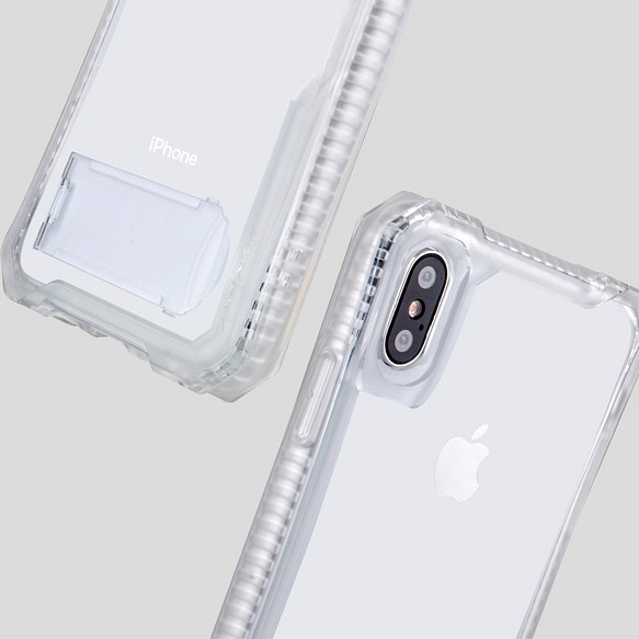 NavJack│iPhone Xs Max(6.5吋)│站立式吸震空壓保護殼【 霧白色 】 第1張的照片