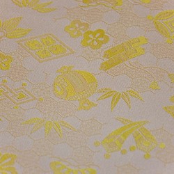 織錦織物寶用盡黃色 ☆ 織物寬度約 33 厘米 x 長度 50 厘米 ☆ 連續切割可能 (159-HM5) 第1張的照片