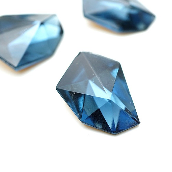 復古施華洛世奇六邊形水晶玻璃凸圓形蒙大拿州藍色[限定股] [F3-03] 第1張的照片