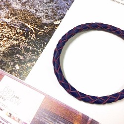 Walabi 澳洲袋鼠皮革 Kangaroo Leather 真皮 •  皮繩 •  編織 • 皮手環  經典紫 第1張的照片