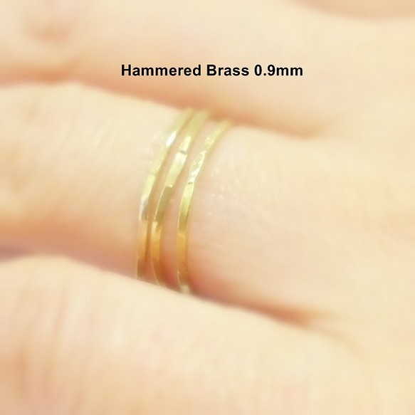 【送料無料！】Hammered Stacking rings/BR（真鍮3個セット） 1枚目の画像