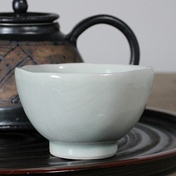 【磁器丸湯のみ】YU46 和食器 陶芸 結婚祝い お祝い 父の日 母の日 手作り お茶 湯のみ茶碗 コップ モダン 素敵 1枚目の画像