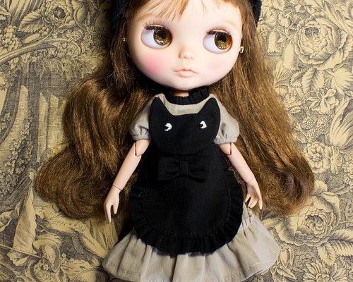 ブライス お洋服 アウトフィット 海外作家製 黒猫ちゃんの誕生日パーティーぬいぐるみ/人形