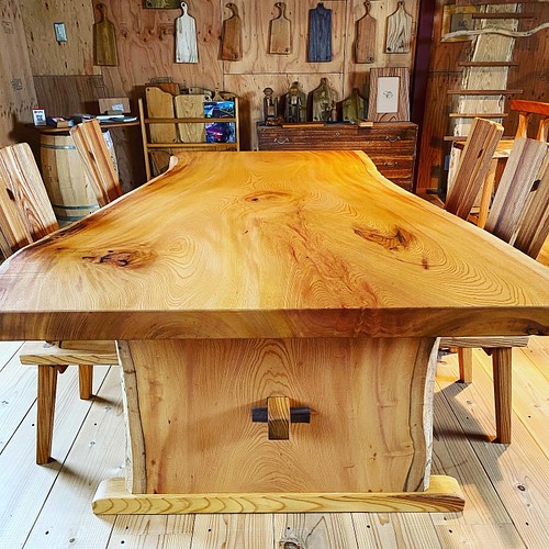 栃の木一枚板ダイニングテーブル 受注製作 テーブル・机 白山クラフト 