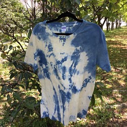 藍染絞り Tシャツ L (8026) 1枚目の画像