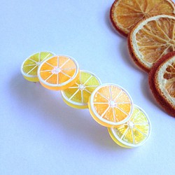 レモンとオレンジのバレッタ 1枚目の画像