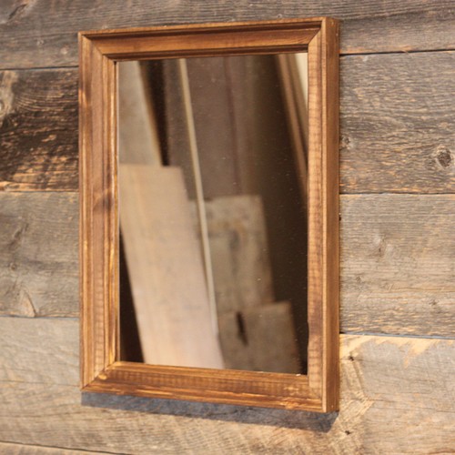 鏡 ミラー 額装 木製 壁掛け アンティーク ビンテージ-