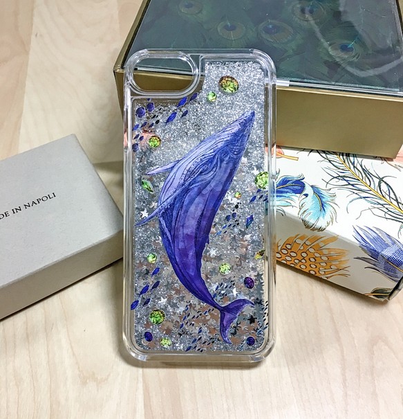 Iphone6 7 8 Xs用 鯨キラキラ星の海 グリッターケース Iphoneケース カバー にばんめ 通販 Creema クリーマ ハンドメイド 手作り クラフト作品の販売サイト