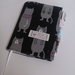 ほぼ日五年手帳用カバー メガネ猫 1枚目の画像