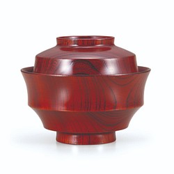 欅4.3駒形煮物椀　赤摺　　欅の木目の美しい煮物椀です。SO-0537 1枚目の画像