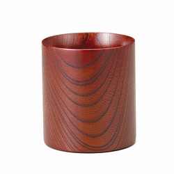 木目の美しい欅の漆塗マグカップです。 Keyaki Mug　Cup レッド　SX-0594 1枚目の画像