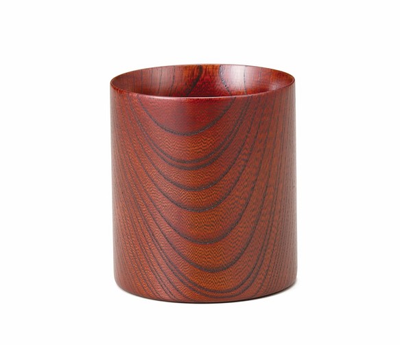 木目の美しい欅の漆塗マグカップです。 Keyaki Mug　Cup レッド　SX-0594 1枚目の画像