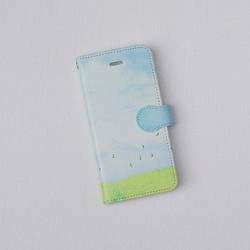 訂單生產]手帳式iPhone外殼“的淡藍色，天空。” 第1張的照片