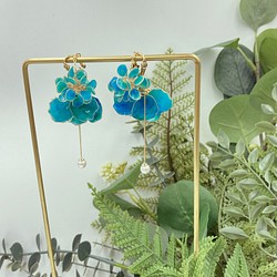 ポップコーンバタフライピーフラワーフレーバー️Earrings/ Ear Pins / Ear Clips / Resin（O