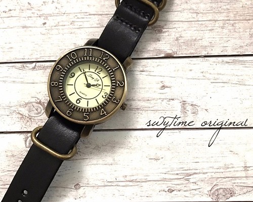 夏のレザーウォッチ ブラック 腕時計 メンズ レディース シンプル