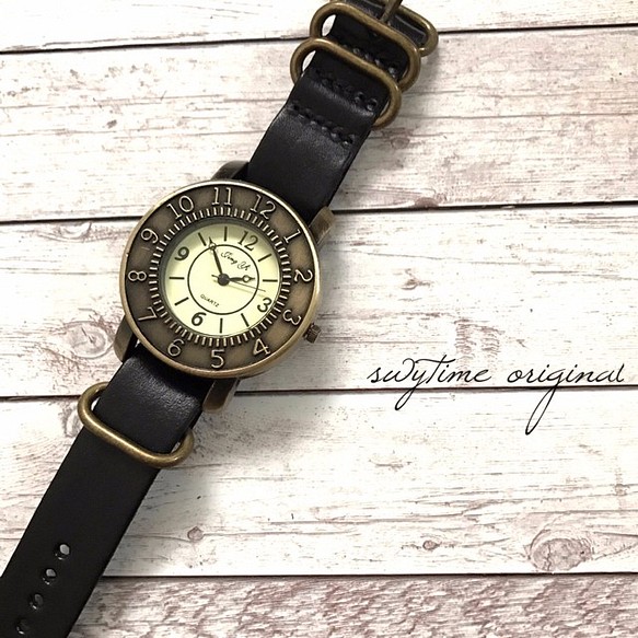 夏のレザーウォッチ ブラック 腕時計 メンズ レディース シンプル ギフト 人気 プレゼント 時計 おしゃれ 安い 腕時計 Swytime 通販 Creema クリーマ ハンドメイド 手作り クラフト作品の販売サイト