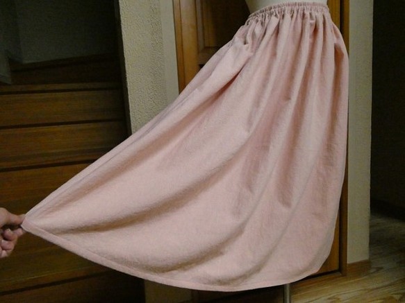 綿麻ギャザースカート　（ｍ８９） 1枚目の画像