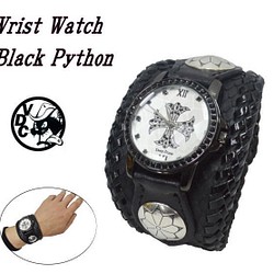 手錶人手錶黑色蟒蛇蛇皮革19020901 第1張的照片