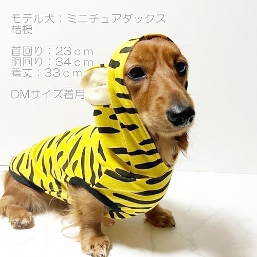 ニット生地 とらさんパーカー 【SS～M・DSS・DS・DM】犬服 ドッグ