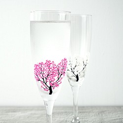 丸モ高木陶器 - 日本櫻花吹雪冷感變色香檳杯 第1張的照片
