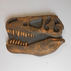 陶製恐竜マグネット・T-rex（モデル:AMNH-5027）茶色 1枚目の画像