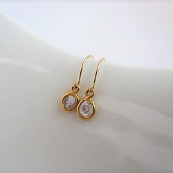 slice diamond K18/pierced earrings 第1張的照片