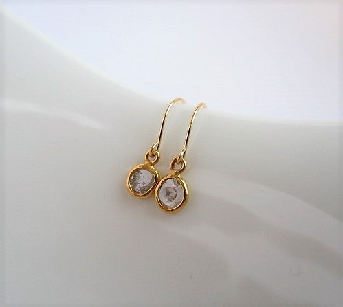 slice diamond K18/pierced earrings 第1張的照片